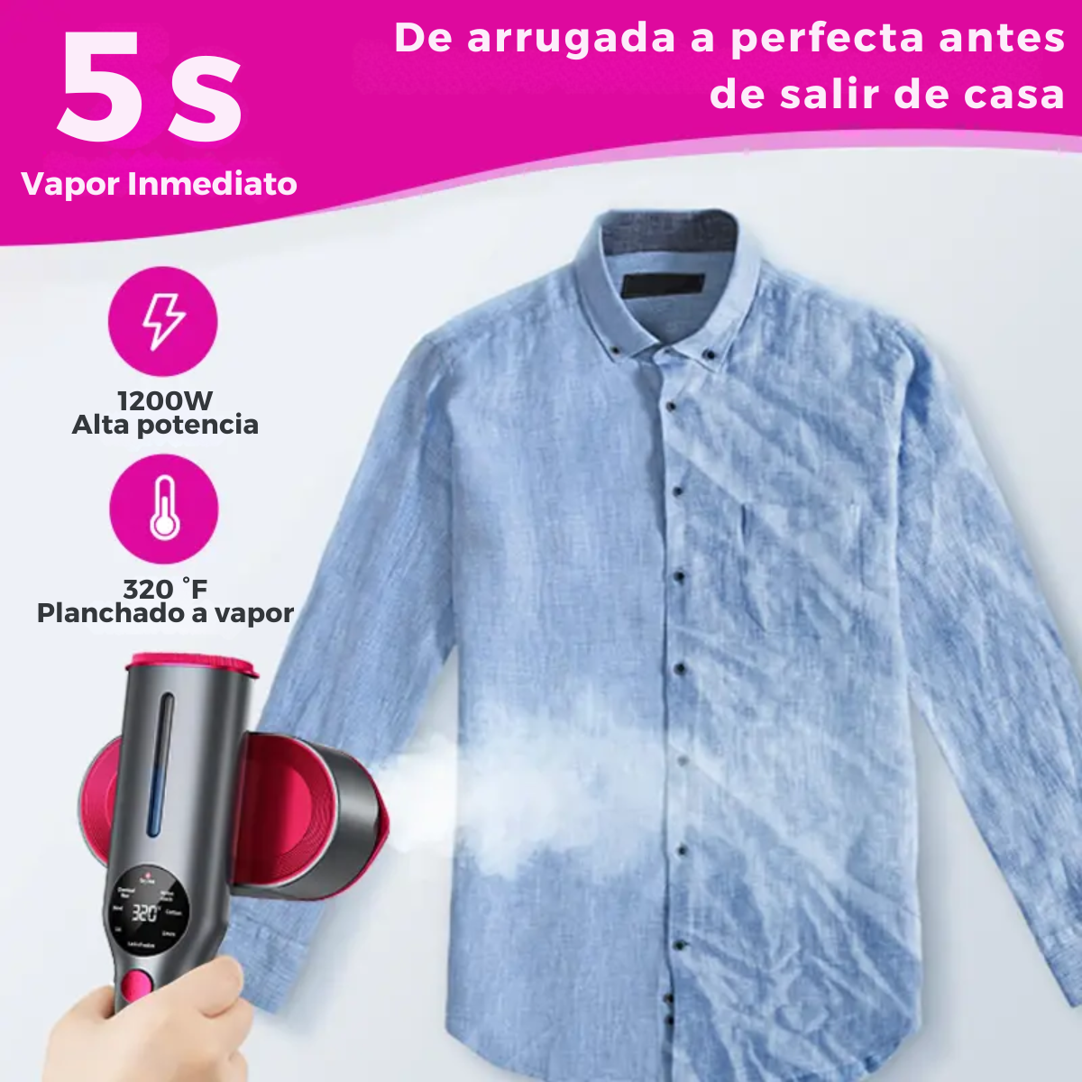 VaporiXpress - Adiós arrugas al instante con vapor real que penetra